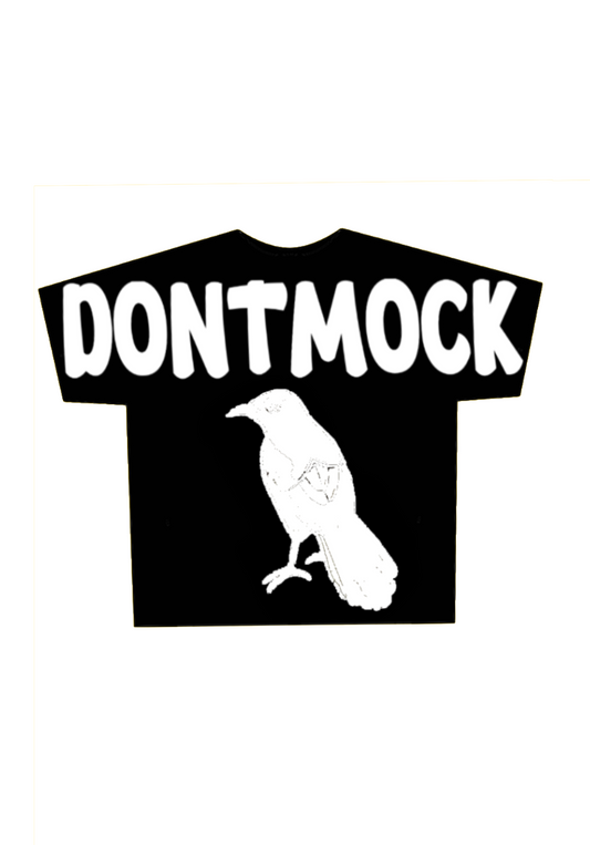 Heavyweight "Don't Mock" Black Oversized T-Shirt