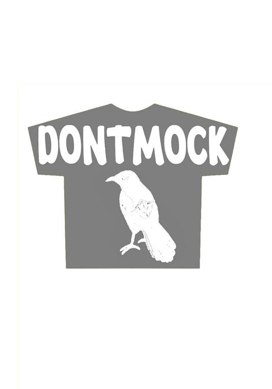 Heavyweight "Don't Mock" Gray Oversized T-Shirt